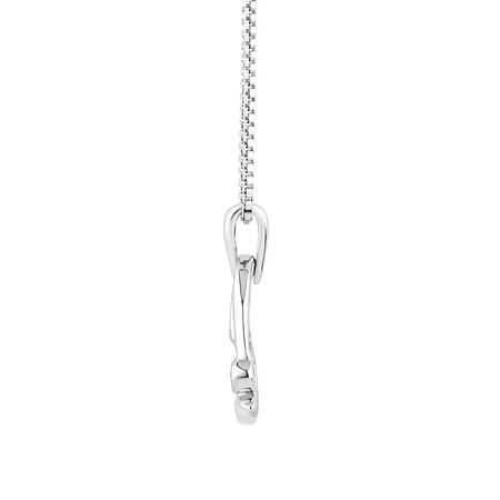 Heart Pendant with a Diamond in Sterling Silver Heart Pendant with a Diamond in Sterling Silver