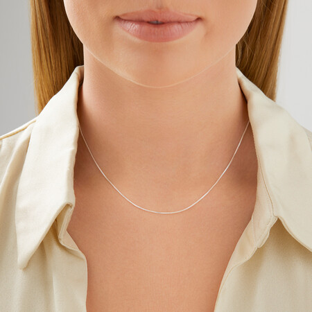 40cm (16") Box Chain in Sterling Silver 40cm (16") Box Chain in Sterling Silver
