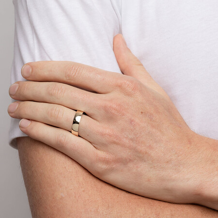 Reverse Bevelled Wedding Band in 10ct Yellow Gold Reverse Bevelled Wedding Band in 10ct Yellow Gold