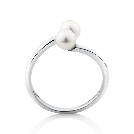 Open Ring with 5mm Cultured Freshwater Pearl in Sterling Silver Open Ring with 5mm Cultured Freshwater Pearl in Sterling Silver