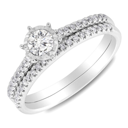 Bridal Set with 1/2 Carat TW of Diamonds in 10ct White Gold Bridal Set with 1/2 Carat TW of Diamonds in 10ct White Gold