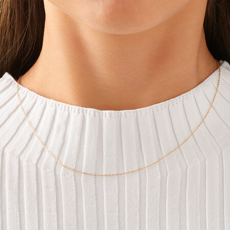 45cm (17") 1mm Width Solid Cable Chain In 10kt Yellow Gold 45cm (17") 1mm Width Solid Cable Chain In 10kt Yellow Gold