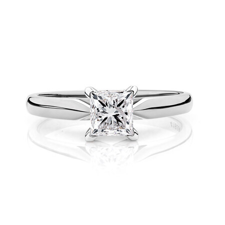 Evermore Solitaire Engagement Ring with 1 Carat TW Diamond in 14ct White Gold Evermore Solitaire Engagement Ring with 1 Carat TW Diamond in 14ct White Gold