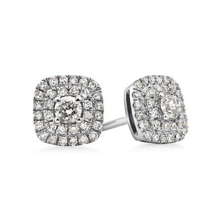 Stud Earrings with 1/2 Carat TW of Diamonds in 10ct White Gold Stud Earrings with 1/2 Carat TW of Diamonds in 10ct White Gold