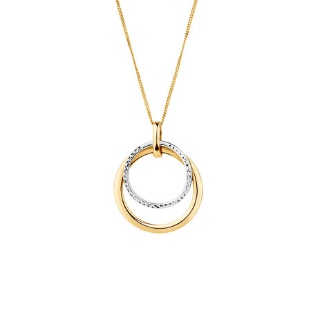 Double Circle Pendant in 10ct Yellow & White Gold Double Circle Pendant in 10ct Yellow & White Gold
