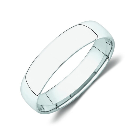 5mm Lite Half Round Wedding Band in 10kt White Gold 5mm Lite Half Round Wedding Band in 10kt White Gold