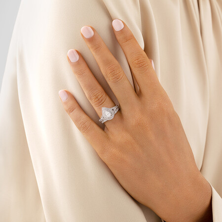 Bridal Set with 1 Carat TW of Diamonds in 14ct White Gold Bridal Set with 1 Carat TW of Diamonds in 14ct White Gold