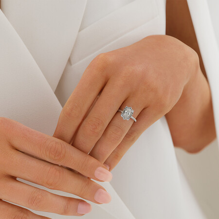 Sir Michael Hill Designer Oval Engagement Ring with 0.96 Carat TW Diamonds in 18kt White Gold Sir Michael Hill Designer Oval Engagement Ring with 0.96 Carat TW Diamonds in 18kt White Gold