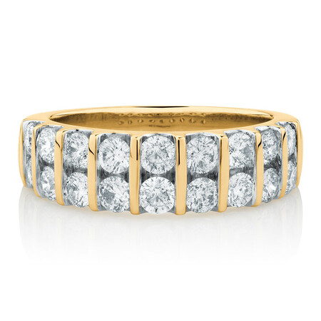 Ring with 1 1/2 Carat TW of Diamonds in 10ct Yellow Gold Ring with 1 1/2 Carat TW of Diamonds in 10ct Yellow Gold
