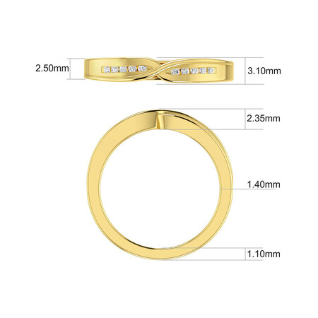 Wedding Band with Diamonds in 10ct Yellow Gold Wedding Band with Diamonds in 10ct Yellow Gold