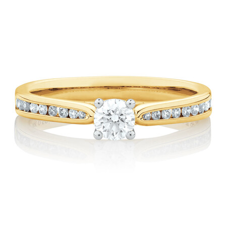 Engagement Ring with 1/2 Carat TW of Diamonds in 14kt Yellow & White Gold Engagement Ring with 1/2 Carat TW of Diamonds in 14kt Yellow & White Gold