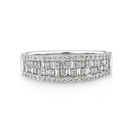 Multi Row Ring with 0.50 Carat TW Diamond in 10kt White Gold Multi Row Ring with 0.50 Carat TW Diamond in 10kt White Gold
