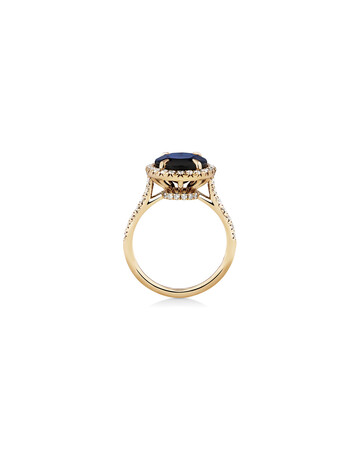 Halo Ring with Sapphire & 0.62 Carat TW of Diamonds in 14kt Yellow Gold Halo Ring with Sapphire & 0.62 Carat TW of Diamonds in 14kt Yellow Gold