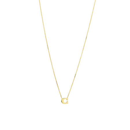 "C" Initial Necklace in 10ct Yellow Gold "C" Initial Necklace in 10ct Yellow Gold
