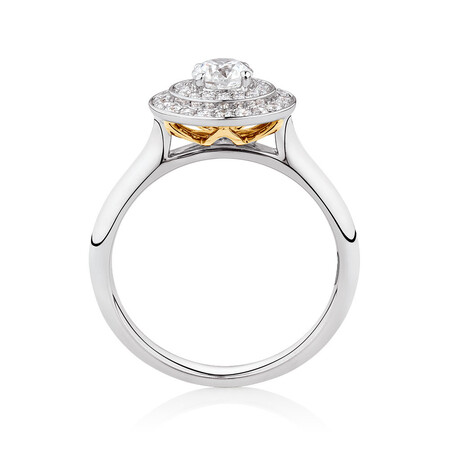 Whitefire Engagement Ring with 3/4 Carat TW of Diamonds in 18ct White & 22ct Yellow Gold Whitefire Engagement Ring with 3/4 Carat TW of Diamonds in 18ct White & 22ct Yellow Gold
