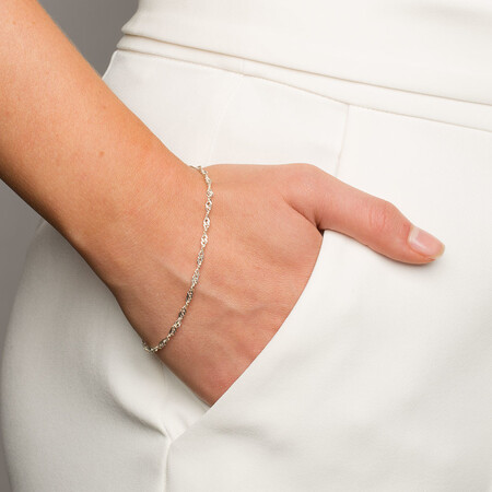 19cm (7.5") Singapore Bracelet in Sterling Silver 19cm (7.5") Singapore Bracelet in Sterling Silver