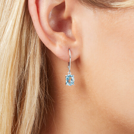 Sky Blue Topaz Earrings in Sterling Silver Sky Blue Topaz Earrings in Sterling Silver