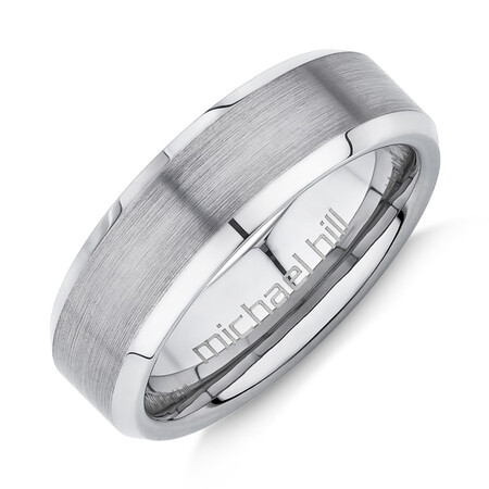 Men's Ring in Grey Sapphire Tungsten Men's Ring in Grey Sapphire Tungsten