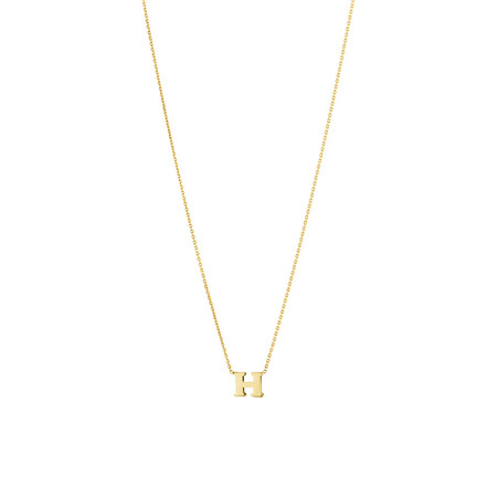 "H" Initial Necklace in 10ct Yellow Gold "H" Initial Necklace in 10ct Yellow Gold