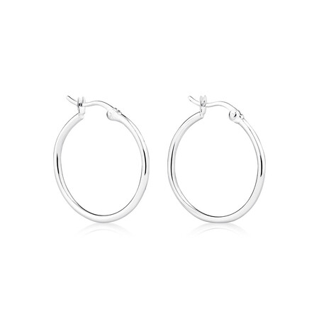 20mm Round Hoop Earring in Sterling Silver 20mm Round Hoop Earring in Sterling Silver