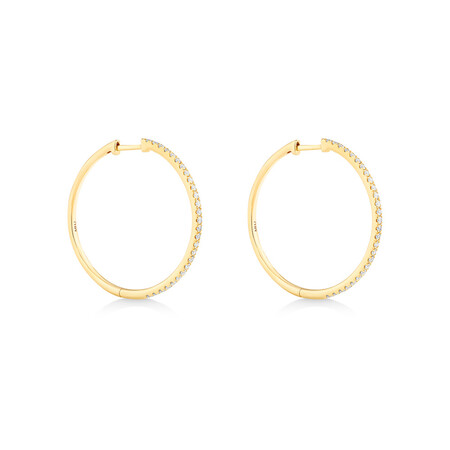 Huggies with 0.60 Carat TW of Diamonds in 10kt Yellow Gold Huggies with 0.60 Carat TW of Diamonds in 10kt Yellow Gold