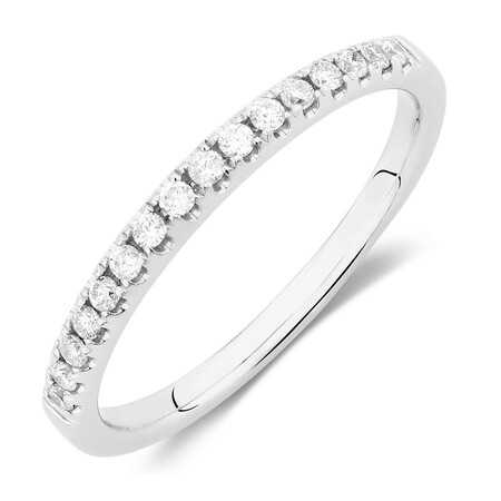 Wedding Band with 0.20 TW of Diamonds in 14ct White Gold Wedding Band with 0.20 TW of Diamonds in 14ct White Gold