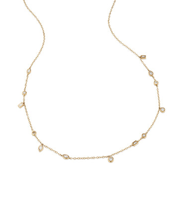 Station Necklace with 0.34 Carat TW of Diamonds in 10kt Yellow Gold Station Necklace with 0.34 Carat TW of Diamonds in 10kt Yellow Gold