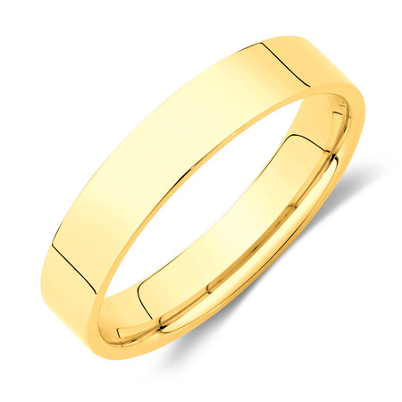 Flat Wedding Band in 10ct Yellow Gold Flat Wedding Band in 10ct Yellow Gold