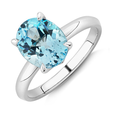 Ring with Blue Topaz in Sterling Silver Ring with Blue Topaz in Sterling Silver
