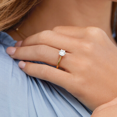 Michael Hill Solitaire Engagement Ring with a 1.50 Carat TW Diamond with the De Beers Code of Origin in 18kt Yellow & White Gold Michael Hill Solitaire Engagement Ring with a 1.50 Carat TW Diamond with the De Beers Code of Origin in 18kt Yellow & White Gold