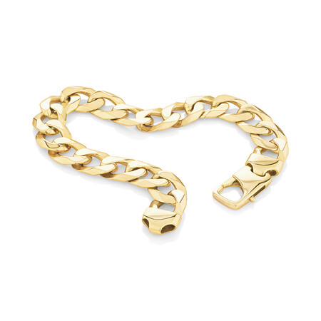 23cm (9.5") 12.5mm-13mm Width Curb Bracelet in 10kt Yellow Gold 23cm (9.5") 12.5mm-13mm Width Curb Bracelet in 10kt Yellow Gold