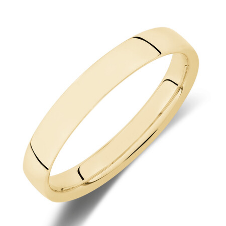 Reverse Bevelled Wedding Band in 10ct Yellow Gold Reverse Bevelled Wedding Band in 10ct Yellow Gold