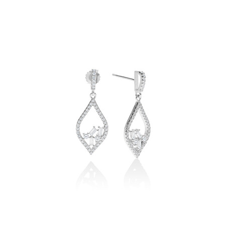 Earrings with Cubic Zirconia in Sterling Silver Earrings with Cubic Zirconia in Sterling Silver