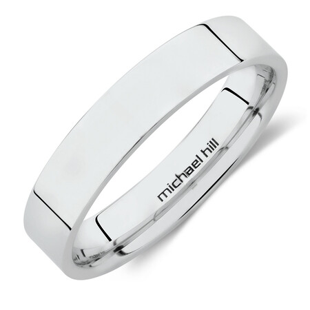 Flat Wedding Band in 10ct White Gold Flat Wedding Band in 10ct White Gold