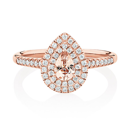Sir Michael Hill Designer Fashion Ring with Morganite & 0.25 Carat TW of Diamonds in 10kt Rose Gold Sir Michael Hill Designer Fashion Ring with Morganite & 0.25 Carat TW of Diamonds in 10kt Rose Gold