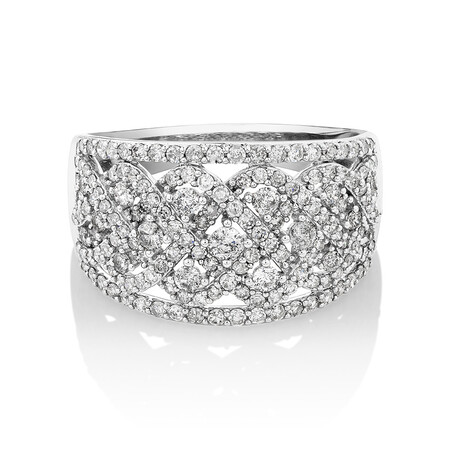 Diamond Cluster Ring with 1.00 Carat TW of Diamonds in 10kt White Gold Diamond Cluster Ring with 1.00 Carat TW of Diamonds in 10kt White Gold
