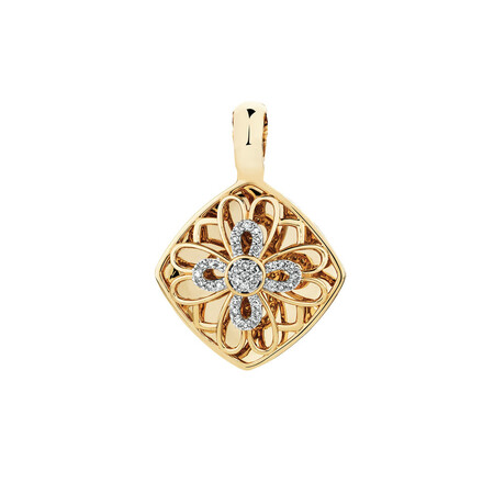 Enhancer Pendant with 1/4 Carat TW of Diamonds in 10ct Yellow Gold