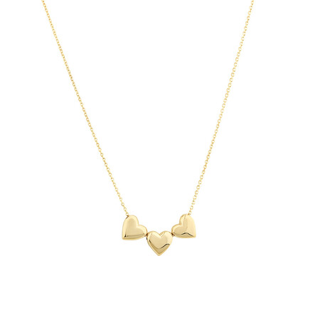 Heart Slider Necklace in 10ct Yellow Gold Heart Slider Necklace in 10ct Yellow Gold