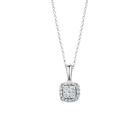 Pendant with 1/3 Carat TW of Diamonds in 10ct White Gold