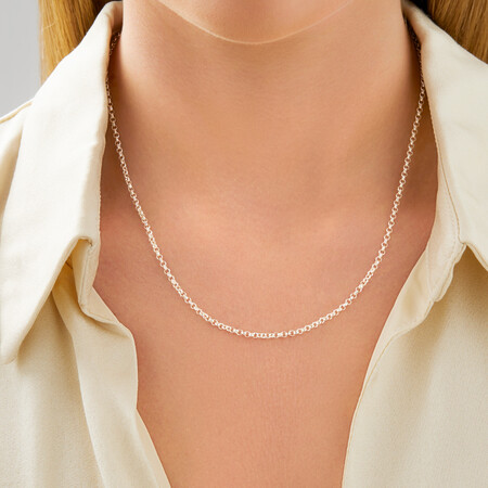 45cm (18") 2mm-2.5mm Width Belcher Chain in Sterling Silver 45cm (18") 2mm-2.5mm Width Belcher Chain in Sterling Silver