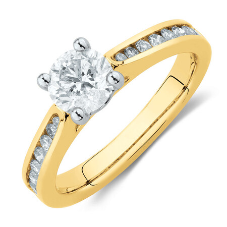 Engagement Ring with 1 1/4 Carat TW of Diamonds in 14kt Yellow & White Gold Engagement Ring with 1 1/4 Carat TW of Diamonds in 14kt Yellow & White Gold