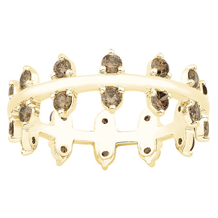 Zipper Ring with Champagne Diamonds in 10ct Yellow Gold Zipper Ring with Champagne Diamonds in 10ct Yellow Gold