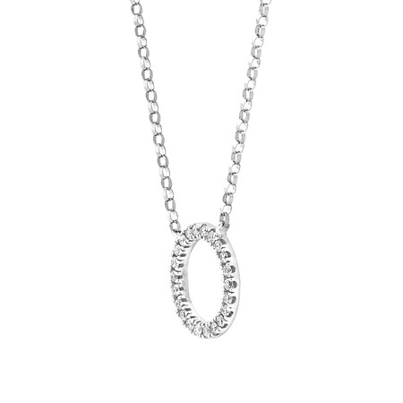 O Initial Necklace with 0.10 Carat TW of Diamonds in 10kt White Gold O Initial Necklace with 0.10 Carat TW of Diamonds in 10kt White Gold