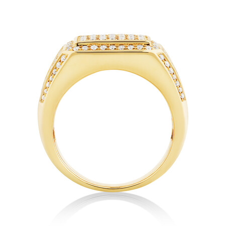 Men's Ring with 1 Carat TW of Diamonds In 10kt Yellow Gold Men's Ring with 1 Carat TW of Diamonds In 10kt Yellow Gold