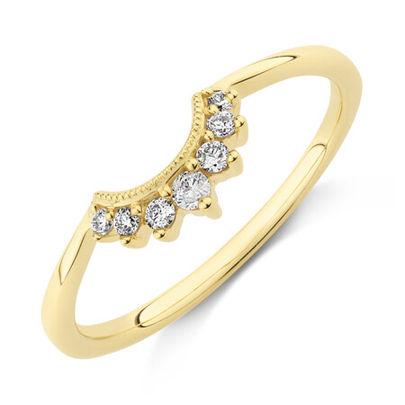 Evermore Wedding Band with 0.10 Carat TW of Diamonds in 10ct Yellow Gold Evermore Wedding Band with 0.10 Carat TW of Diamonds in 10ct Yellow Gold