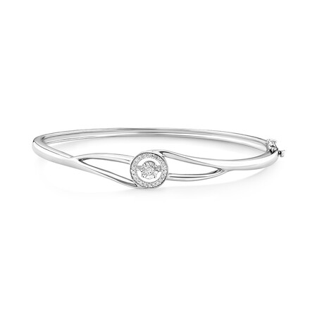 Everlight Bangle with 0.15 Carat TW of Diamonds in Sterling Silver Everlight Bangle with 0.15 Carat TW of Diamonds in Sterling Silver