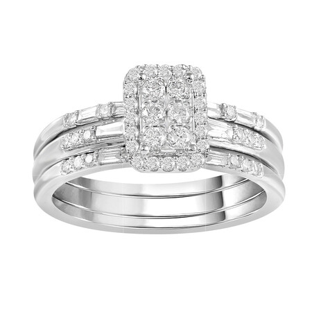 3 Piece Ring Set with 1/2 Carat TW of Diamonds in 10ct White Gold 3 Piece Ring Set with 1/2 Carat TW of Diamonds in 10ct White Gold