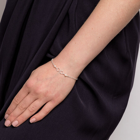 Infinity Bracelet with Cultured Freshwater Pearls in Sterling Silver Infinity Bracelet with Cultured Freshwater Pearls in Sterling Silver