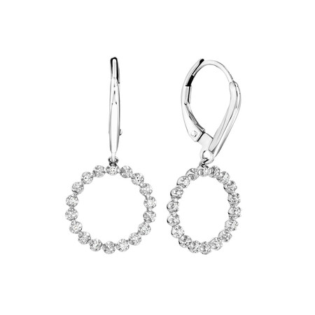 Earrings with Diamonds in Sterling Silver Earrings with Diamonds in Sterling Silver