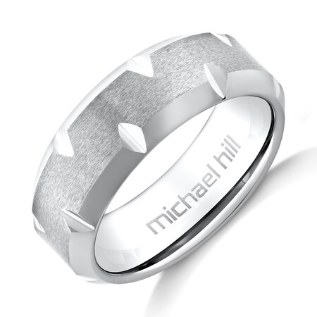 Men’s Ring in Grey Sapphire Tungsten Men’s Ring in Grey Sapphire Tungsten